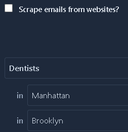 Email scraping option