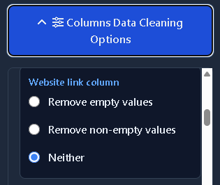 Filter options
