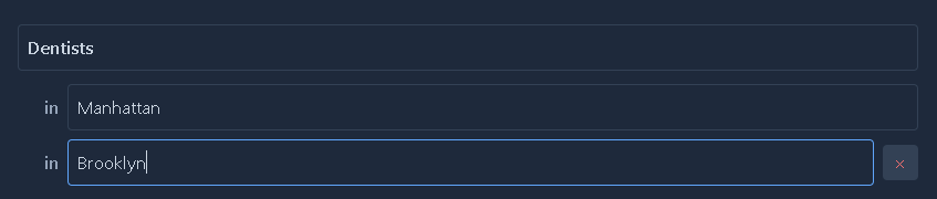 Business type selection